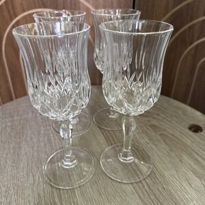 Set of 4 RCR Royal 24% Crystal Rock Opera 5oz /  6 oz Wine Glasses, Italy 6 1/2"